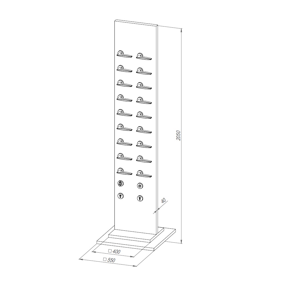 СТЕНД Armadillo (Армадилло) - ARMADILLO URBAN UNI AL поворотный 2х ст. с товаром