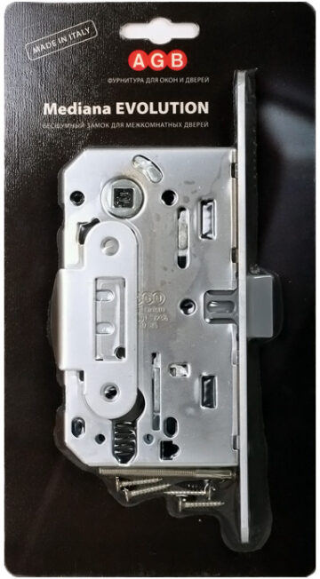 Կողպեքի պատյան AGB գլանաձողի համար MEDIANA EVOLUTION B01103.50.34.567 հարվածային սալիկով B01000.13 - անփայլ քրոմ